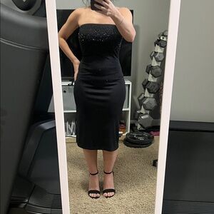 Elegant Black Strapless Dress